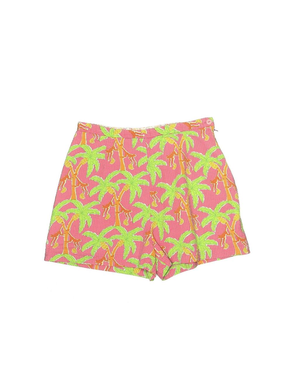 Lilly Pulitzer Perfectly Pink Palm High Waist Shorts Size 10